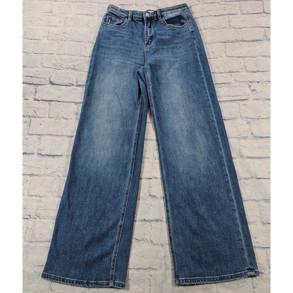 Flying Monkey Super High Rise Wide Leg Jeans Womens 29 Blue Medium Wash Denim